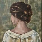 Vrouw groen | doek 40x50 cm | mix-media | 2024 |  € 395,000