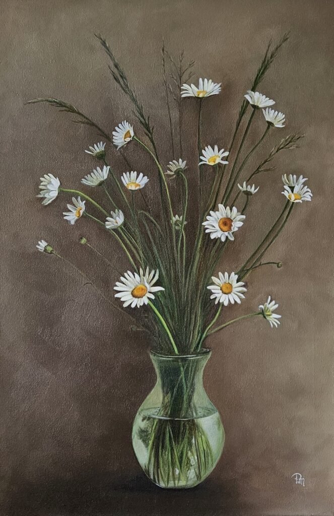 Bloemen schilderij Margrieten